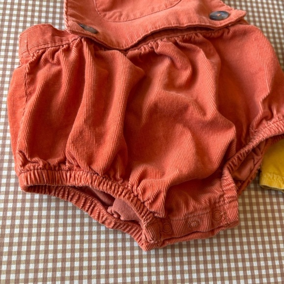Carter’s Pinafore dress mouse pocket floral flowers + Orange romper.18 month - Picture 7 of 15